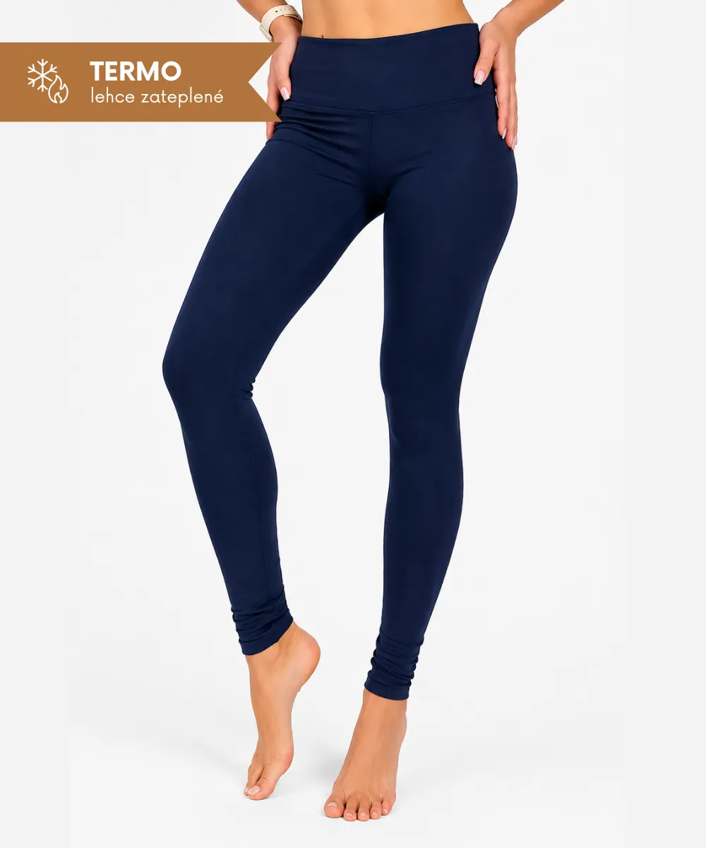 Velvetky TERMO - bambusové středně zateplené legíny - modrá, velikosti od S do 2XL
