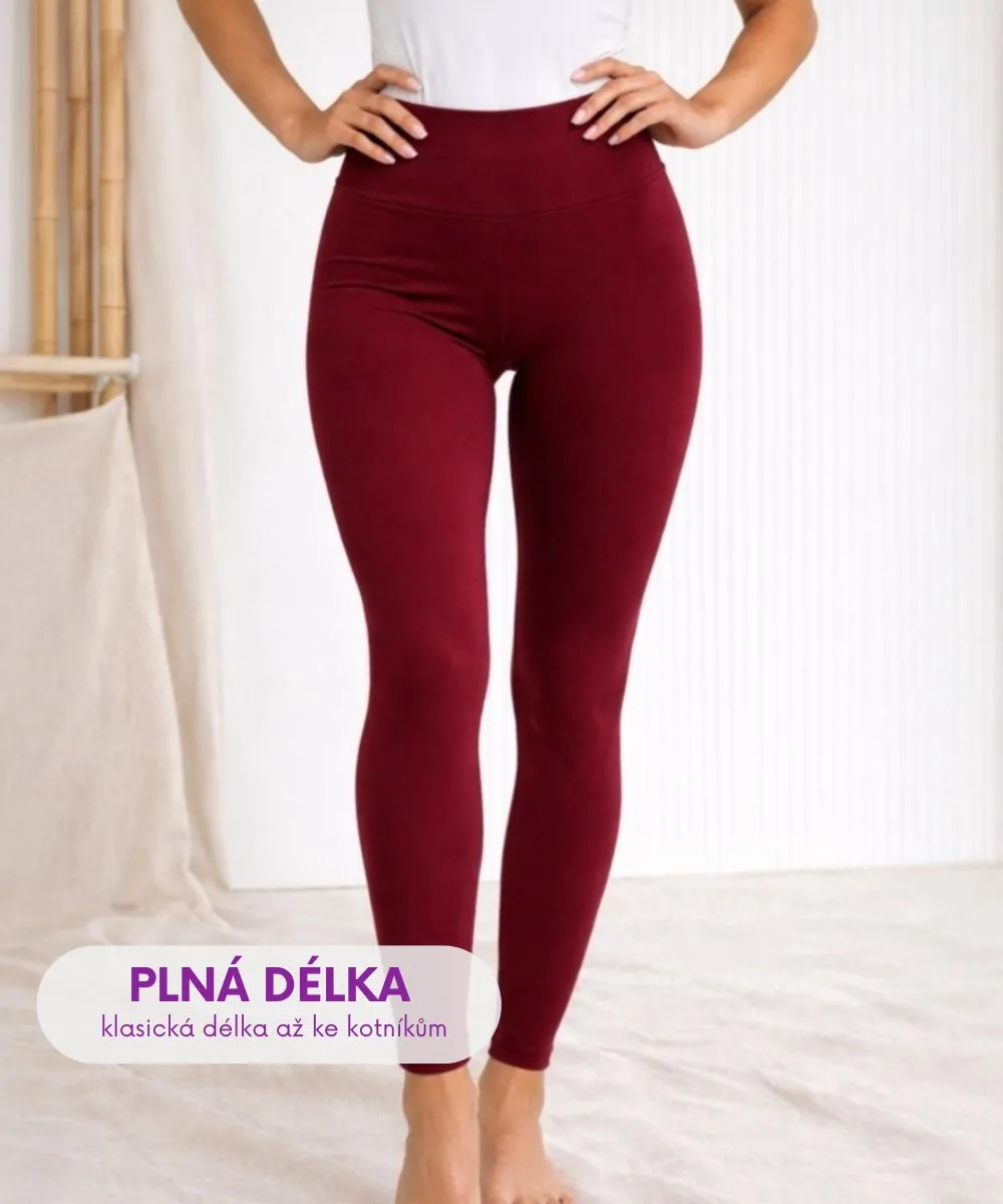 Velvetky KLASIK - dámské legíny - burgundy, velikosti od S do 2XL