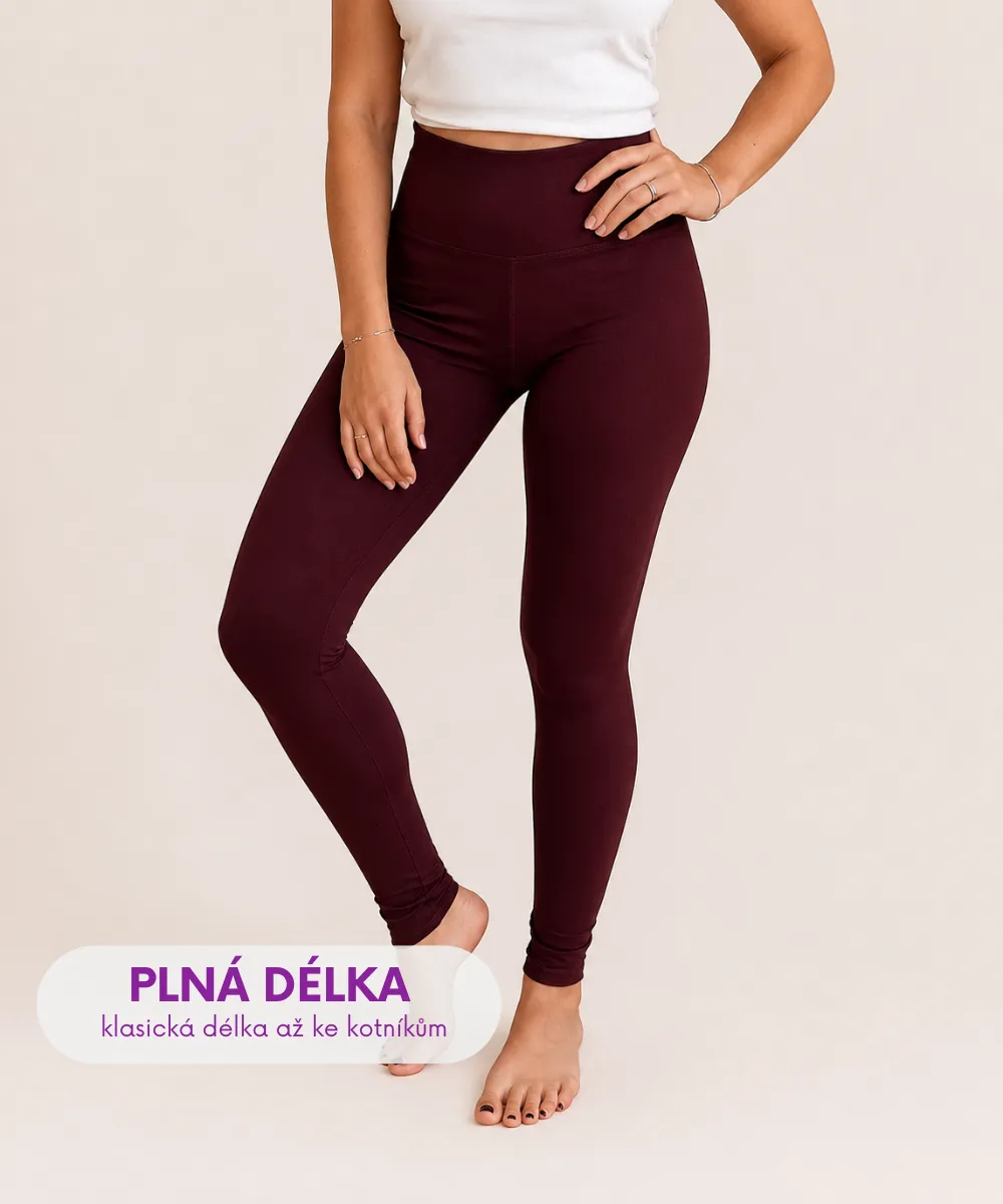 Velvetky KLASIK - dámské legíny - burgundy, velikosti od S do 6XL