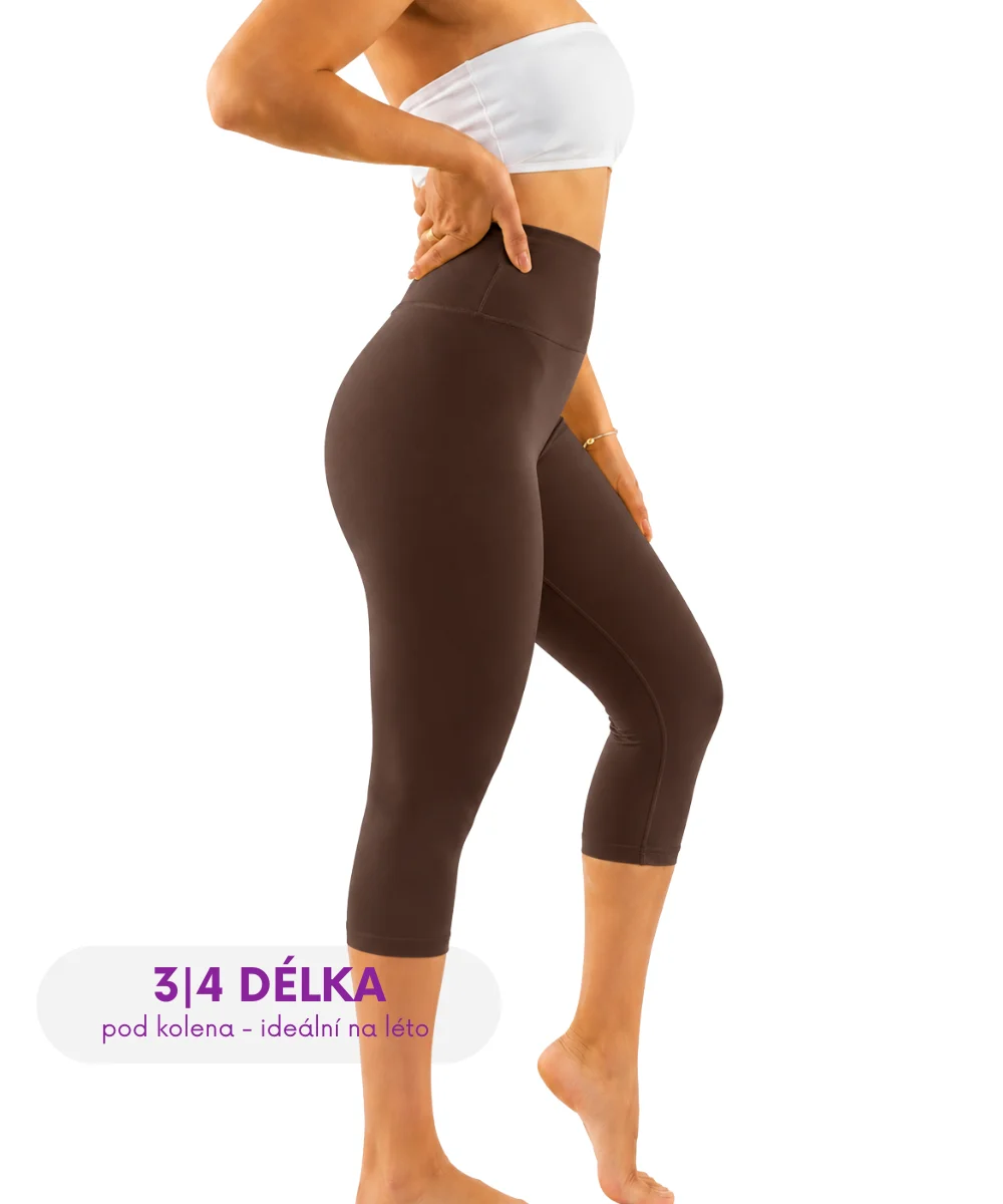Velvetky CAPRI - bambusové legíny, čokoládová, velikosti od S do XL