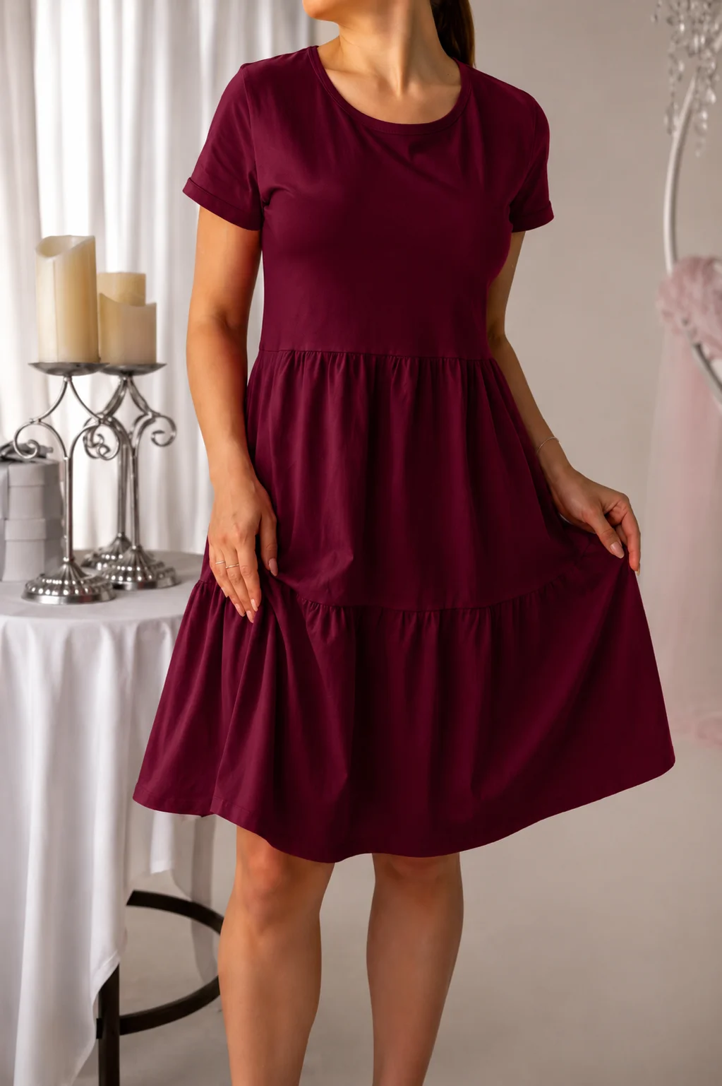 Šaty Julie - burgundy, velikost sedne od S do XL