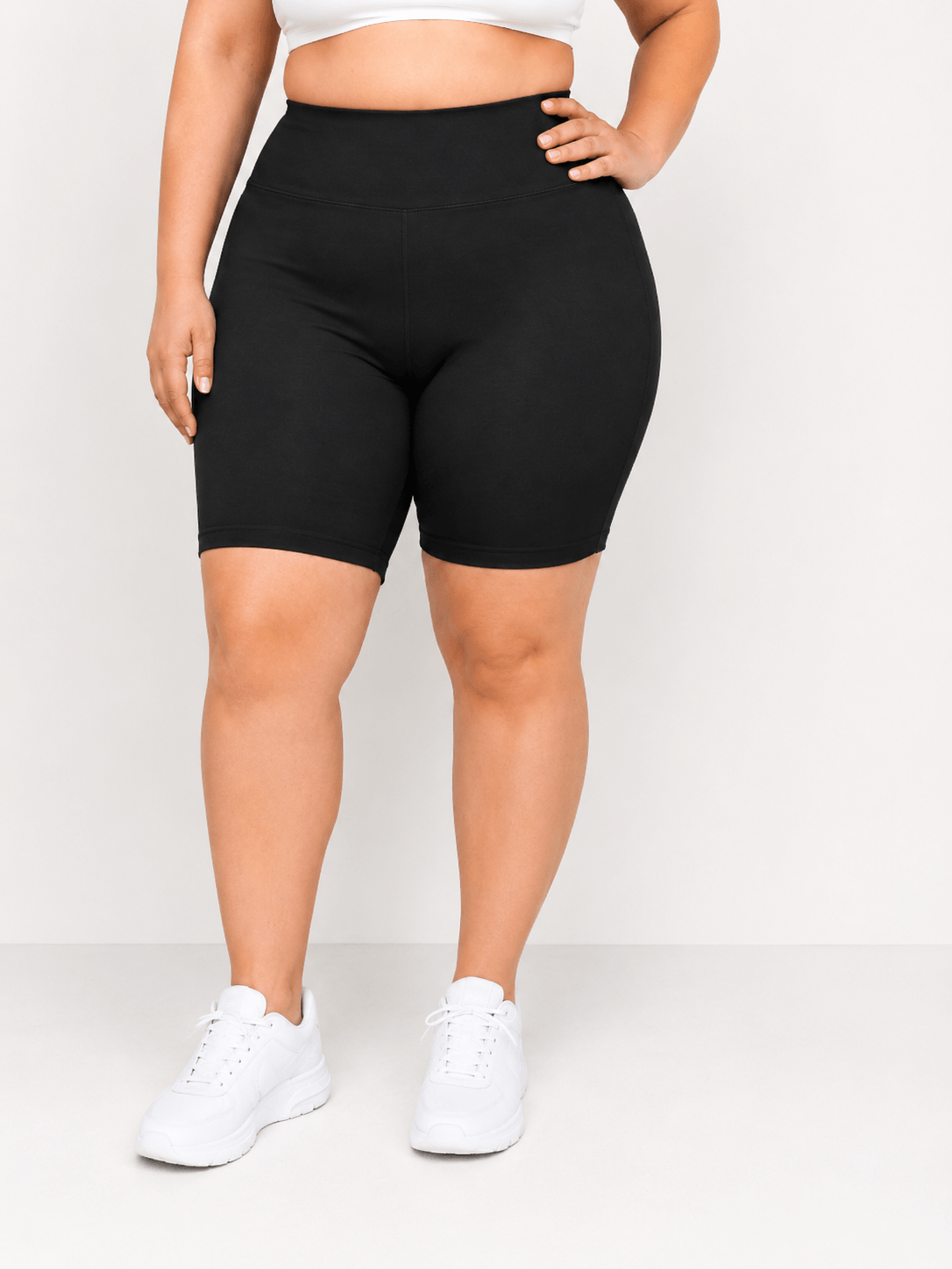 Velvetky SHORTS PLUS - bambusové kraťáskové legíny - černá, velikosti od 3XL do 7XL